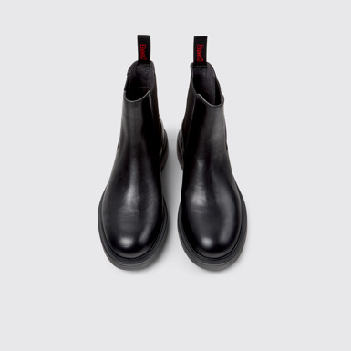 Dean Botines negros de piel para hombre.